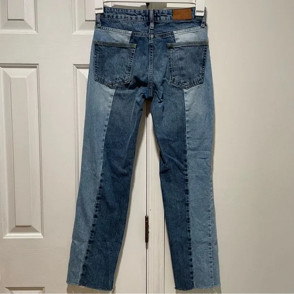 Urban Outfitters BDG jessye two toned mid rise true straight leg jeans 24 - Picture 10 of 16